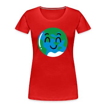 Erde - Frauen Premium Bio T-Shirt - Rot - Vorne - Mia (176cm)