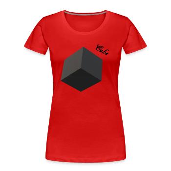 Cube 3D - Frauen Premium Bio T-Shirt - Rot - Vorne - Mia (176cm)