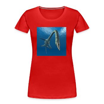 Plesiosaur Elasmosaurus - Women's Premium Organic T-Shirt - red - Front - Mia (176cm)