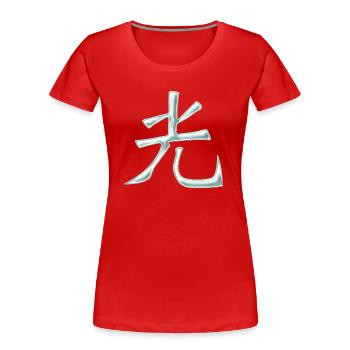 Ehre (Chinesisches Schriftzeichen) - Frauen Premium Bio T-Shirt - Rot - Vorne - Mia (176cm)