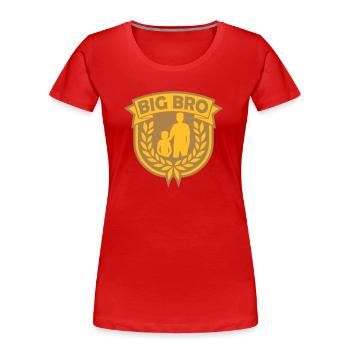 Team Banner Großer Bruder - Frauen Premium Bio T-Shirt - Rot - Vorne - Mia (176cm)