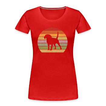 Teckel Retro Chien Chiens - T-shirt bio Premium Femme - rouge - Devant - Mia (176cm)