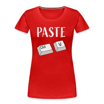 Strg V Einfügen - Frauen Premium Bio T-Shirt - Rot - Vorne - Mia (176cm)