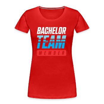 Équipe Bachelor - T-shirt bio Premium Femme - rouge - Devant - Mia (176cm)