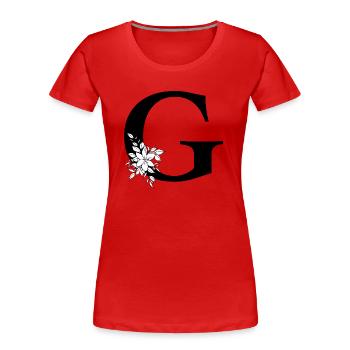 Point G - T-shirt bio Premium Femme - rouge - Devant - Mia (176cm)