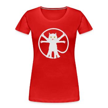 Léonard de Kitty - T-shirt bio Premium Femme - rouge - Devant - Mia (176cm)