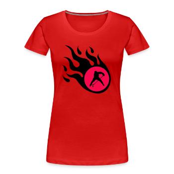 Flamme de hockey - T-shirt bio Premium Femme - rouge - Devant - Mia (176cm)