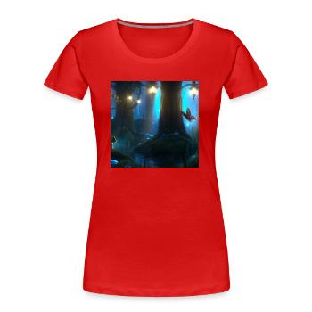 Magical forest - Women's Premium Organic T-Shirt - red - Front - Mia (176cm)