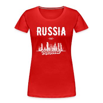 Moskau Russland Urlaub Geschenk - Frauen Premium Bio T-Shirt - Rot - Vorne - Mia (176cm)