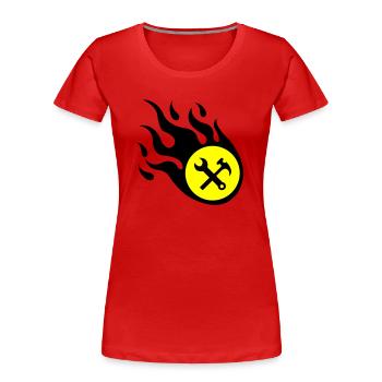 Flamme d’artisan - T-shirt bio Premium Femme - rouge - Devant - Mia (176cm)