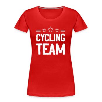 Radfahren Team Mannschaft - Frauen Premium Bio T-Shirt - Rot - Vorne - Mia (176cm)