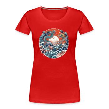 Chinese folklore - Women's Premium Organic T-Shirt - red - Front - Mia (176cm)