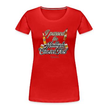 Malt Whisky T Shirt Spruch Maltiple Choice - T-shirt bio Premium Femme - rouge - Devant - Mia (176cm)
