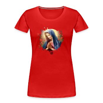 Sainte Marie Marie Vierge Marianne Vierge Marie Sainte - T-shirt bio Premium Femme - rouge - Devant - Mia (176cm)