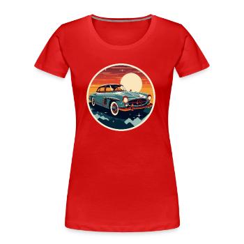 oldtimer Klassik - Frauen Premium Bio T-Shirt - Rot - Vorne - Mia (176cm)