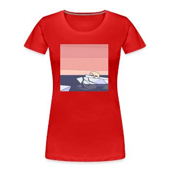 Bedrohte Tiere, Eisbär-Illustration, Erderwärmung - Frauen Premium Bio T-Shirt - Rot - Vorne - Mia (176cm)