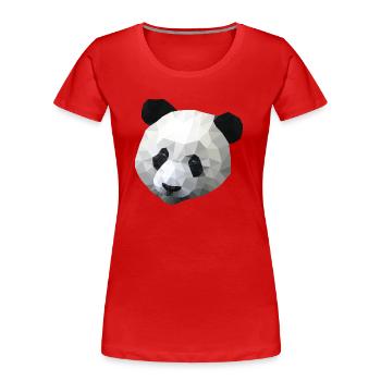 Panda polygone - T-shirt bio Premium Femme - rouge - Devant - Mia (176cm)