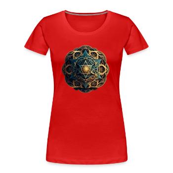 Ray Mandala - T-shirt bio Premium Femme - rouge - Devant - Mia (176cm)
