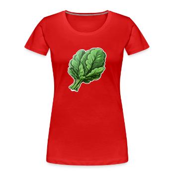 Spinach bunch - Women's Premium Organic T-Shirt - red - Front - Mia (176cm)