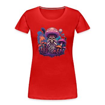 Rêve psychédélique - T-shirt bio Premium Femme - rouge - Devant - Mia (176cm)