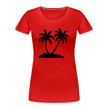palm tree - Women's Premium Organic T-Shirt - red - Front - Mia (176cm)