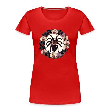 Tarantel - Frauen Premium Bio T-Shirt - Rot - Vorne - Mia (176cm)