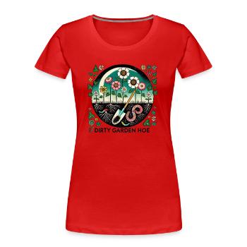Schmutziger Garten - Frauen Premium Bio T-Shirt - Rot - Vorne - Mia (176cm)
