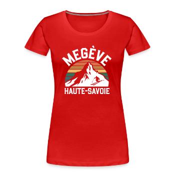 Megève - Haute-Savoie - T-shirt bio Premium Femme - rouge - Devant - Mia (176cm)