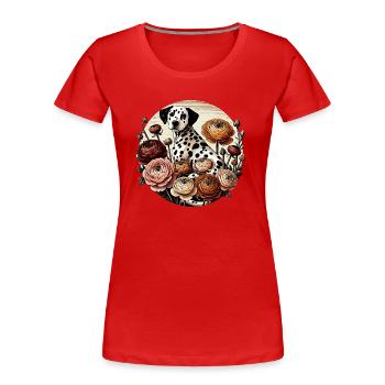 Dalmate - T-shirt bio Premium Femme - rouge - Devant - Mia (176cm)