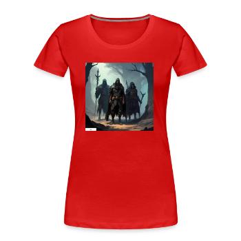 Freunde der antiken Fantasy - Frauen Premium Bio T-Shirt - Rot - Vorne - Mia (176cm)