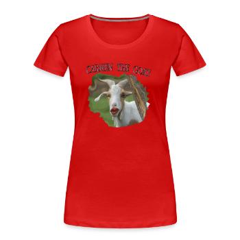 Carmen la chèvre Chèvre Parodie les Geissens - T-shirt bio Premium Femme - rouge - Devant - Mia (176cm)