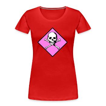 Crâne et os - T-shirt bio Premium Femme - rouge - Devant - Mia (176cm)