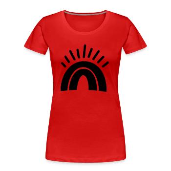 Regenbogen - Frauen Premium Bio T-Shirt - Rot - Vorne - Mia (176cm)