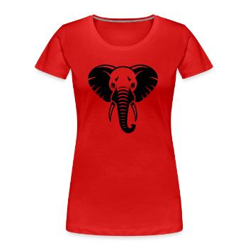 Elefant - Frauen Premium Bio T-Shirt - Rot - Vorne - Mia (176cm)