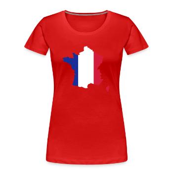 France - T-shirt bio Premium Femme - rouge - Devant - Mia (176cm)