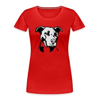 Pitbull zweifarbig 2 - Hund Kampfhund - Frauen Premium Bio T-Shirt - Rot - Vorne - Mia (176cm)
