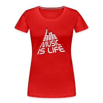 music is life 3d I DE - Frauen Premium Bio T-Shirt - Rot - Vorne - Mia (176cm)