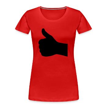 thumb up - Women's Premium Organic T-Shirt - red - Front - Mia (176cm)
