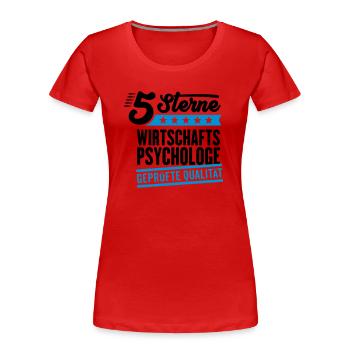 5Sterne Wirtschaftspsychologe - Frauen Premium Bio T-Shirt - Rot - Vorne - Mia (176cm)