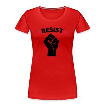 Faust Widerstand Protest - Frauen Premium Bio T-Shirt - Rot - Vorne - Mia (176cm)
