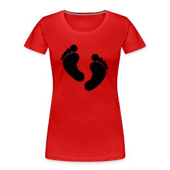 füsse symbol - Frauen Premium Bio T-Shirt - Rot - Vorne - Mia (176cm)