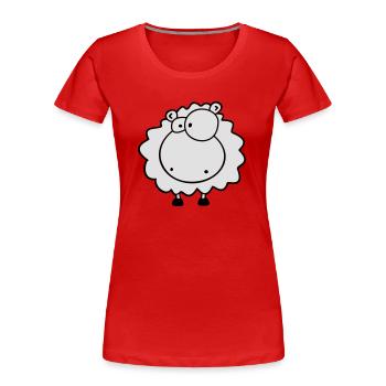 Kleines kuschel Schäfchen - Frauen Premium Bio T-Shirt - Rot - Vorne - Mia (176cm)
