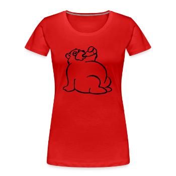 Saufbär - Women's Premium Organic T-Shirt - red - Front - Mia (176cm)
