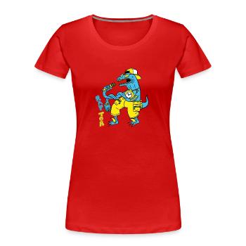 rapTor - Frauen Premium Bio T-Shirt - Rot - Vorne - Mia (176cm)