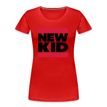 New Kid in Dubstep Regardez - T-shirt bio Premium Femme - rouge - Devant - Mia (176cm)
