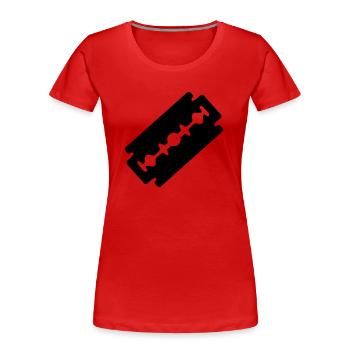 razorblade_ti1 - T-shirt bio Premium Femme - rouge - Devant - Mia (176cm)