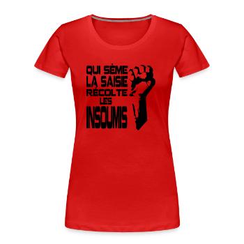 Sauen in die rebellischen Pflanzen - Frauen Premium Bio T-Shirt - Rot - Vorne - Mia (176cm)