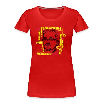 Snowden-Be a Hero - Frauen Premium Bio T-Shirt - Rot - Vorne - Mia (176cm)