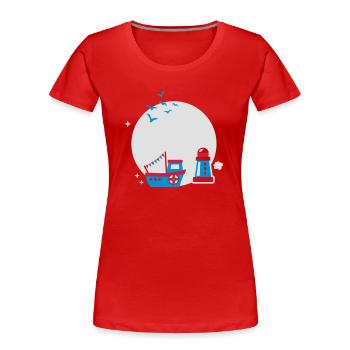 Name of circle - kids - Maritime - Marine - Boat - - Women's Premium Organic T-Shirt - red - Front - Mia (176cm)