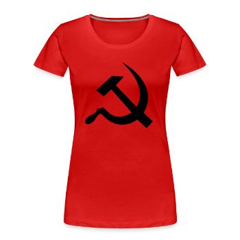 hammer_and_sickle - Frauen Premium Bio T-Shirt - Rot - Vorne - Mia (176cm)